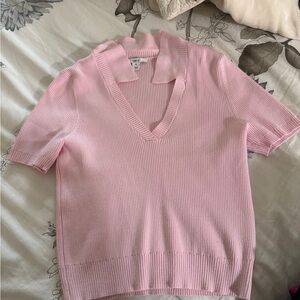Pink Short Sleeve Knit Top